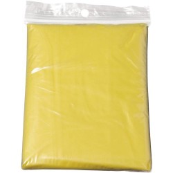 Poncho  en PE - Objets publicitaires pratiques Pablo Matières : polyéthylène (PE) Couleurs : jaune personnalisable avec votre lo