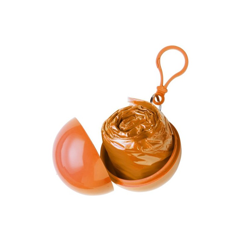 Etui boule pratique contenant un poncho personnalisé Pippa Matières : plastique Couleurs : orange personnalisation rapide en Fra