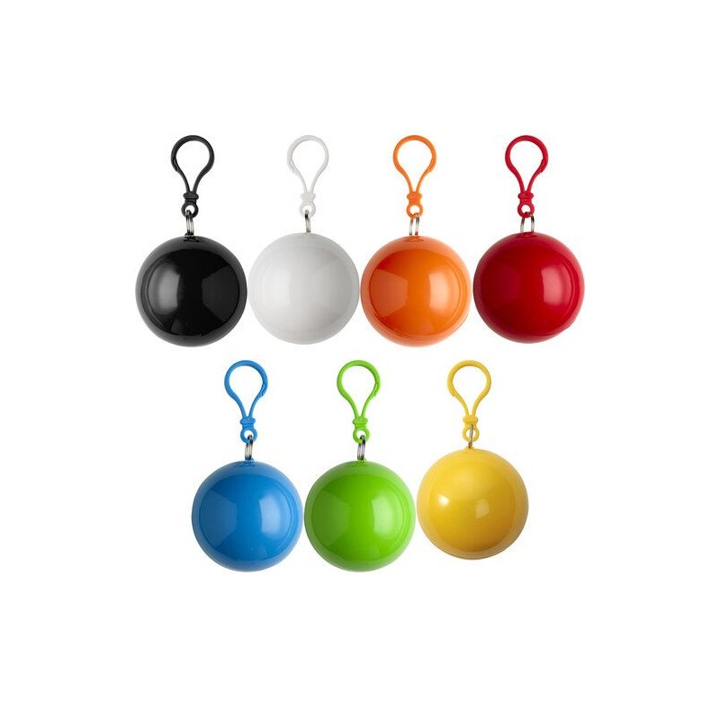 Etui boule pratique contenant un poncho personnalisé Pippa Matières : plastique Couleurs : orange goodies personnalisé en stock