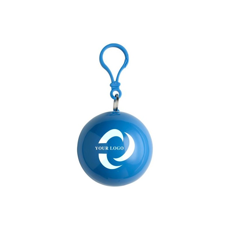 Etui boule pratique contenant un poncho personnalisé Pippa Matières : plastique Couleurs : orange accessoire événementiel unique