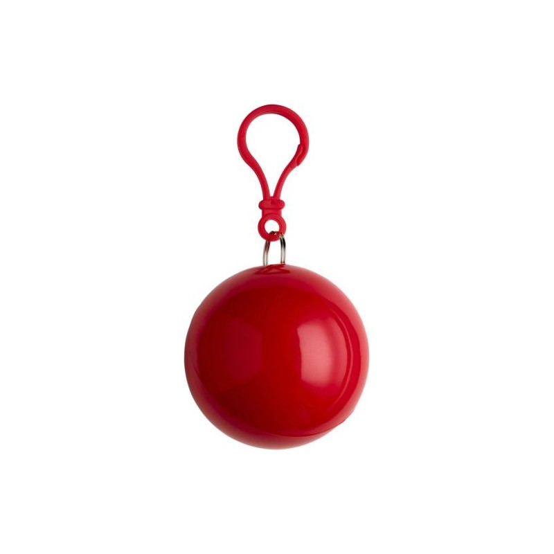 Etui boule pratique contenant un poncho personnalisé Pippa Matières : plastique Couleurs : rouge livraison express 24h 48h