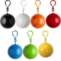 Etui boule pratique contenant un poncho personnalisé Pippa Matières : plastique Couleurs : vert clair goodies publicitaire durab