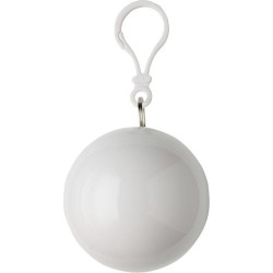 Etui boule pratique contenant un poncho personnalisé Pippa Matières : plastique Couleurs : blanc impression haute définition