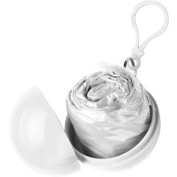 Etui boule pratique contenant un poncho personnalisé Pippa Matières : plastique Couleurs : blanc objet promotionnel éco-responsa