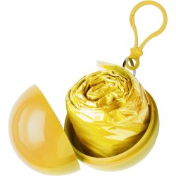 Etui boule pratique contenant un poncho personnalisé Pippa Matières : plastique Couleurs : jaune impression logo haute qualité