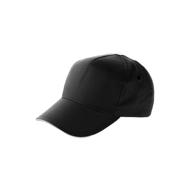 Casquette sandwich personnalisable en coton Beau Matières : coton Couleurs : noir marquage couleur éclatante