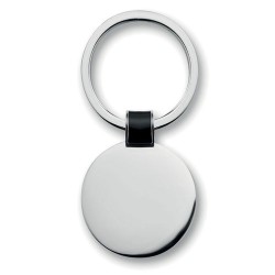 Porte-clés Rond Personnalisé - ROUNDY Matières : métal Couleurs : noir personnalisable avec votre logo