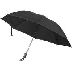 Parapluie pliable personnalisé indispensable pas cher Kayson Matières : pongée Couleurs : noir impression logo haute qualité