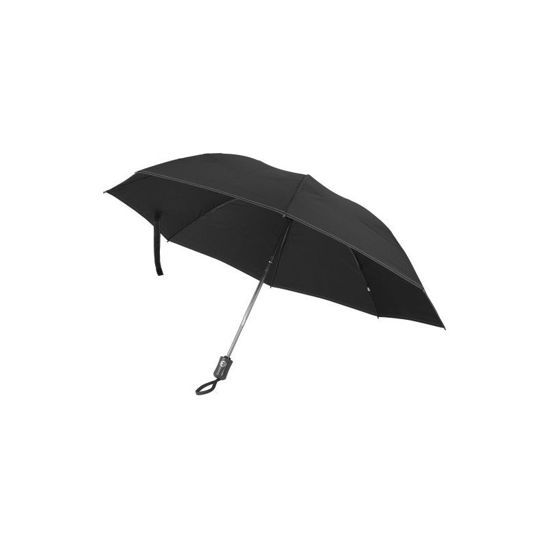 Parapluie pliable personnalisé indispensable pas cher Kayson Matières : pongée Couleurs : noir impression logo haute qualité