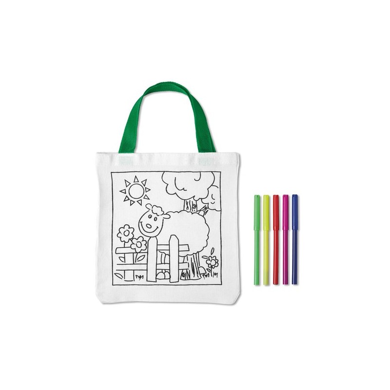 Sac à colorier en coton personnalisable - MATEUSZ Matières : coton Couleurs : blanc