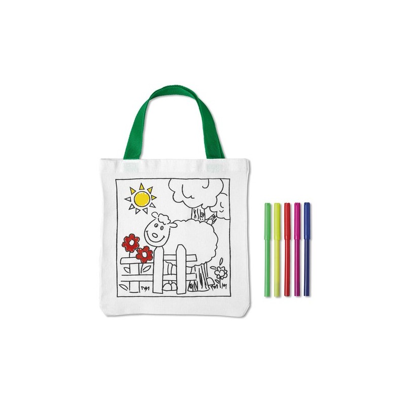 Sac à colorier en coton personnalisable - MATEUSZ Matières : coton Couleurs : blanc cadeau entreprise pas cher