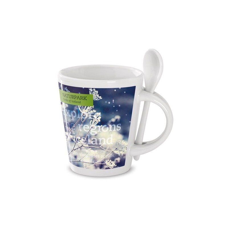 Mug Personnalisé de Sublimation Éco-responsable - SUBLIMKONIK Matières : grès Couleurs : blanc personnalisable avec votre logo
