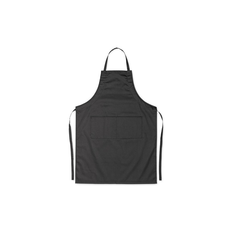 Tablier de cuisine ajustable personnalisé - FITTED KITAB Matières : coton Couleurs : noir