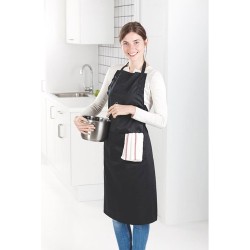 Tablier de cuisine ajustable personnalisé - FITTED KITAB Matières : coton Couleurs : noir personnalisation rapide en France