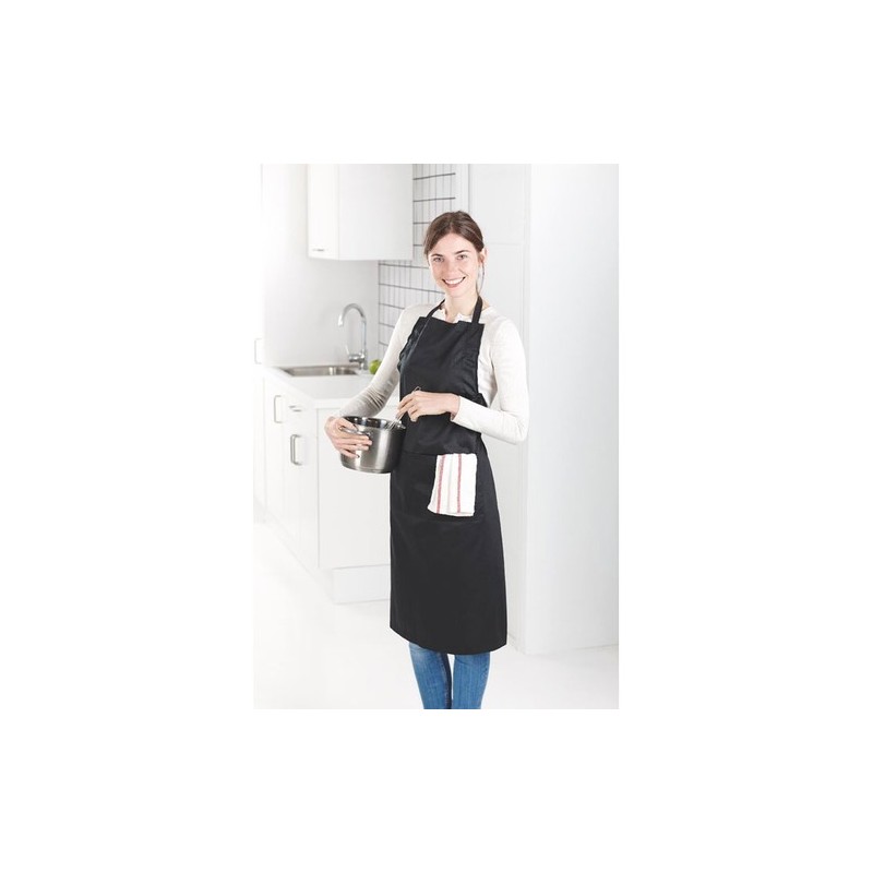 Tablier de cuisine ajustable personnalisé - FITTED KITAB Matières : coton Couleurs : noir personnalisation rapide en France
