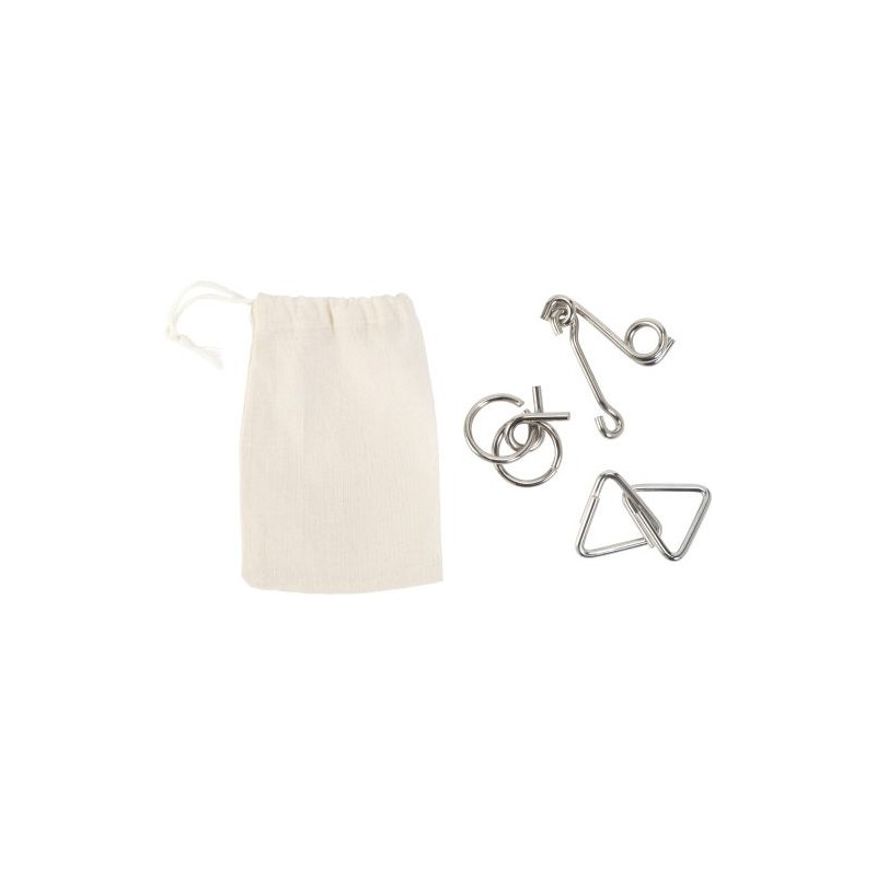 Set de 3 jeux de réflexion personnalisés en métal Nilo Matières : coton Couleurs : kaki personnalisable avec votre logo