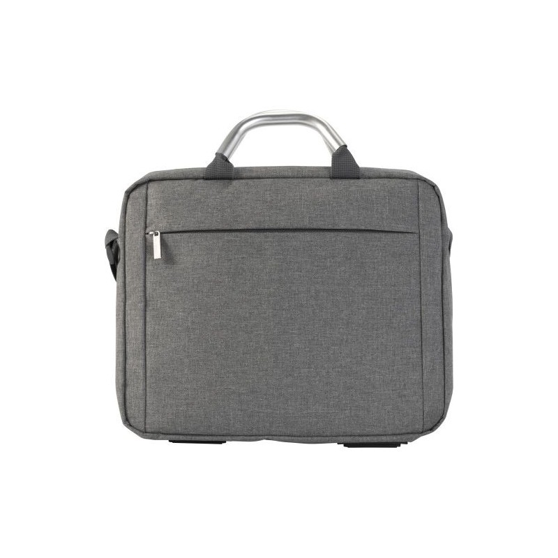 Sacoche personnalisée en polycanvas pour ordinateur - Anya Matières : polyester Couleurs : gris cadeau entreprise pas cher