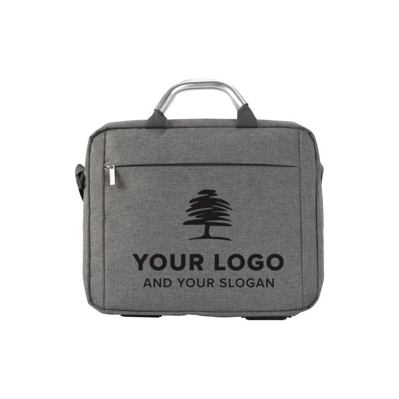 Sacoche personnalisée en polycanvas pour ordinateur - Anya Matières : polyester Couleurs : gris goodies publicitaire événementie