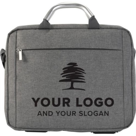 Sacoche personnalisée en polycanvas pour ordinateur - Anya Matières : polyester Couleurs : gris goodies publicitaire événementie