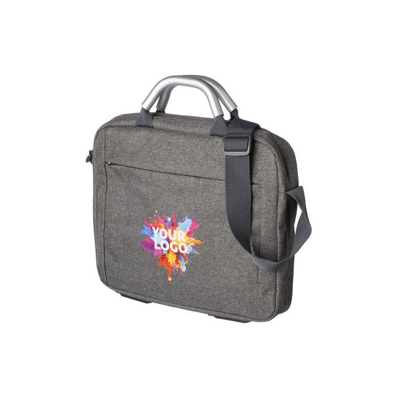 Sacoche personnalisée en polycanvas pour ordinateur - Anya Matières : polyester Couleurs : gris livraison express 24h 48h