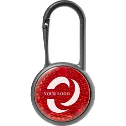 Réflecteur LED Personnalisé et Sécurisé avec Mousqueton - Zuri Matières : polypropylène (PP) Couleurs : rouge goodies publicitai