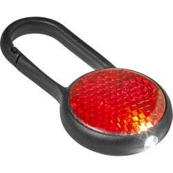 Réflecteur LED Personnalisé et Sécurisé avec Mousqueton - Zuri Matières : polypropylène (PP) Couleurs : rouge marquage laser ult