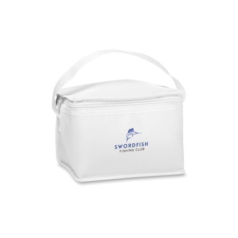 Sac isotherme personnalisé 6 cannettes - CUBACOOL Matières : PET Couleurs : blanc cadeau entreprise pas cher