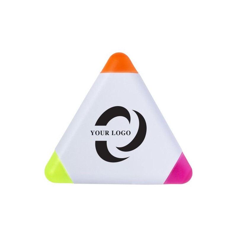 Surligneur Triangulaire Personnalisé Mica Matières : plastique Couleurs : blanc cadeau entreprise pas cher