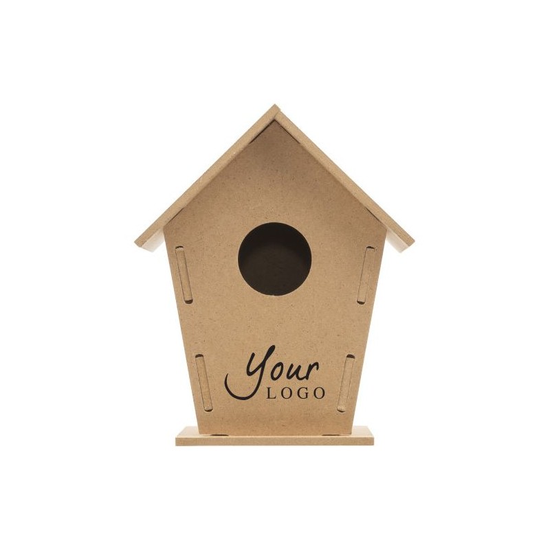Nichoir personnalisé en MDF pour oiseaux - Taylor Matières : bois Couleurs : brun goodies publicitaire événementiel