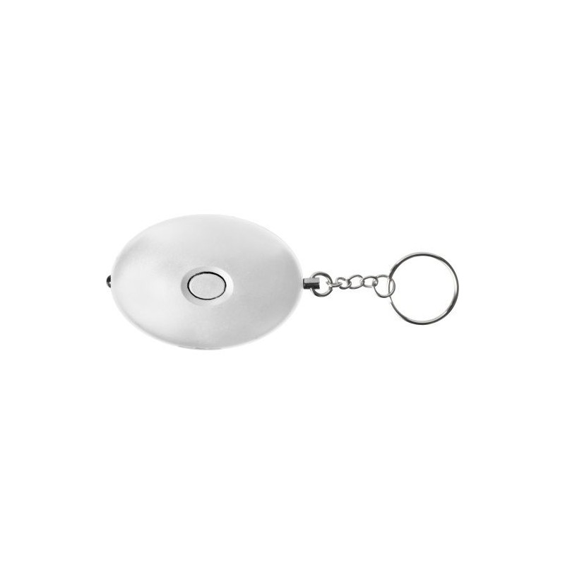 Porte-clés anti-agression personnalisé avec alarme LED Harold Matières : plastique Couleurs : blanc