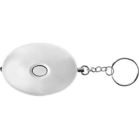 Porte-clés anti-agression personnalisé avec alarme LED Harold Matières : plastique Couleurs : blanc