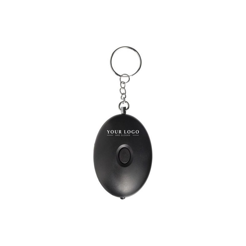 Porte-clés anti-agression personnalisé avec alarme LED Harold Matières : plastique Couleurs : blanc marquage laser ultra précis