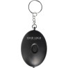 Porte-clés anti-agression personnalisé avec alarme LED Harold Matières : plastique Couleurs : noir impression haute définition
