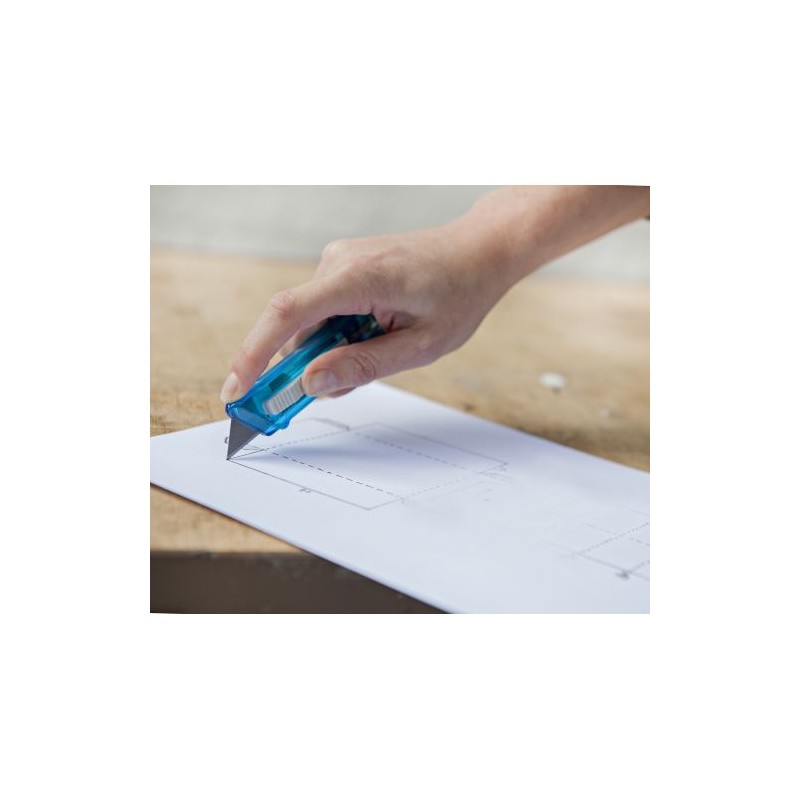 Cutter translucide en plastique élégant et précis - Griffin Matières : métal Couleurs : bleu clair cadeau collaborateur premium