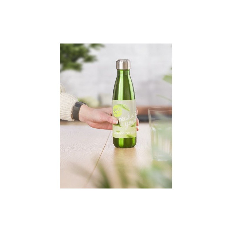 Gourde en acier inoxydable simple paroi de 650 ml personnalisée Sumatra Matières : acier inoxydable Couleurs : bleu objet promo 