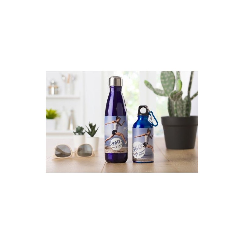 Gourde en acier inoxydable simple paroi de 650 ml personnalisée Sumatra Matières : acier inoxydable Couleurs : bleu impression l