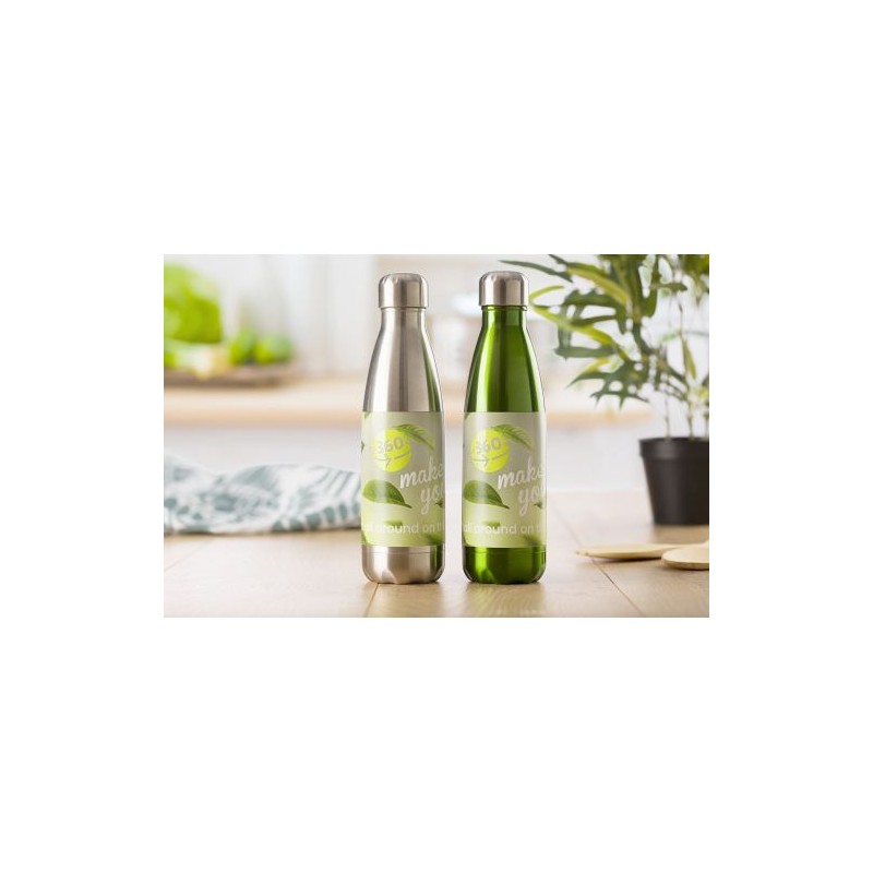 Gourde en acier inoxydable simple paroi de 650 ml personnalisée Sumatra Matières : acier inoxydable Couleurs : bleu livraison ex
