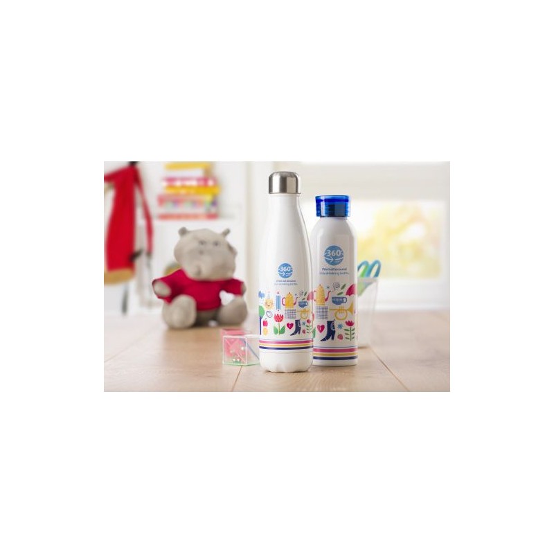 Gourde en acier inoxydable simple paroi de 650 ml personnalisée Sumatra Matières : acier inoxydable Couleurs : bleu marquage cou