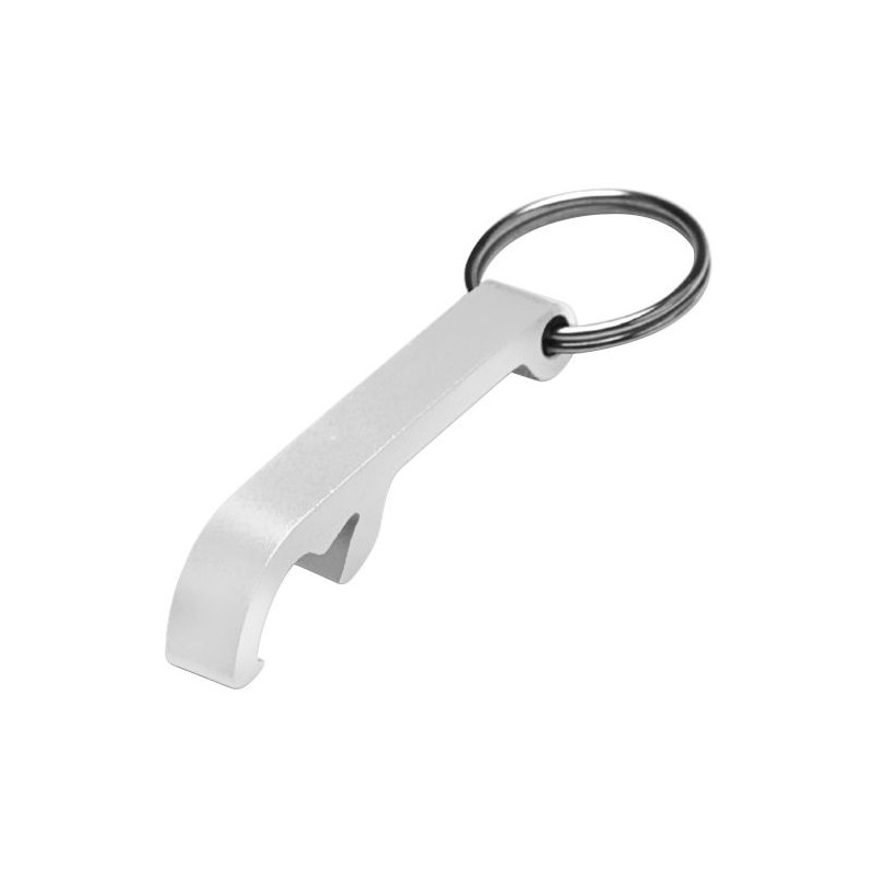 Porte-clés décapsuleur utile et personnalisé Felix Matières : métal Couleurs : argenté impression logo haute qualité