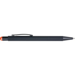 Stylo bille personnalisable à toucher gomme Formentera Matières : caoutchouc Couleurs : orange goodies personnalisé en stock