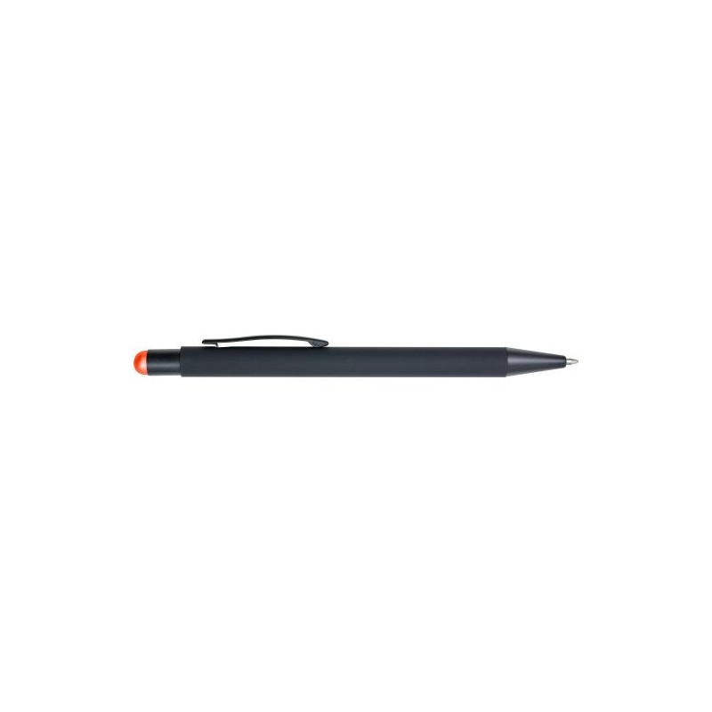 Stylo bille personnalisable à toucher gomme Formentera Matières : caoutchouc Couleurs : orange goodies personnalisé en stock