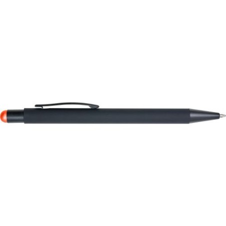 Stylo bille personnalisable à toucher gomme Formentera Matières : caoutchouc Couleurs : orange goodies personnalisé en stock