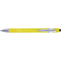 Stylo bille personnalisé en métal Primo Matières : caoutchouc Couleurs : jaune
