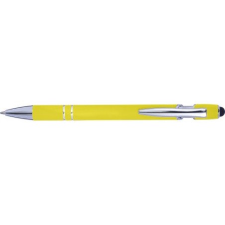 Stylo bille personnalisé en métal Primo Matières : caoutchouc Couleurs : jaune