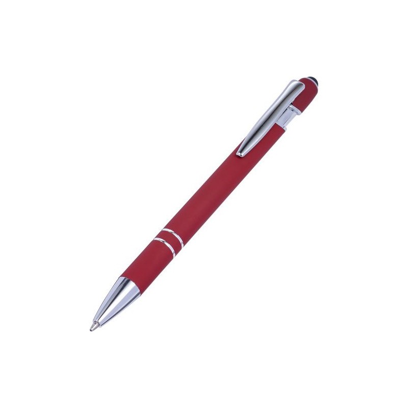 Stylo bille personnalisé en métal Primo Matières : caoutchouc Couleurs : jaune objet promotionnel éco-responsable