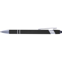 Stylo bille personnalisé en métal Primo Matières : caoutchouc Couleurs : noir cadeau affaires élégant