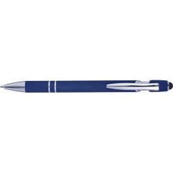 Stylo bille personnalisé en métal Primo Matières : caoutchouc Couleurs : bleu livraison express 24h 48h