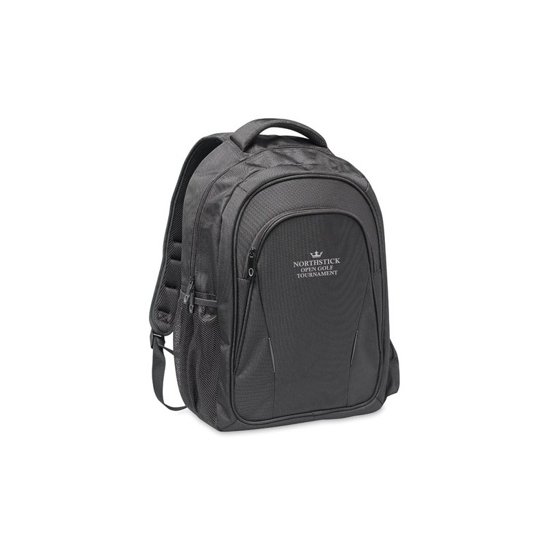 Sac à dos personnalisé et pratique pour ordinateur portable - MACAU Matières : PET Couleurs : noir marquage laser ultra précis