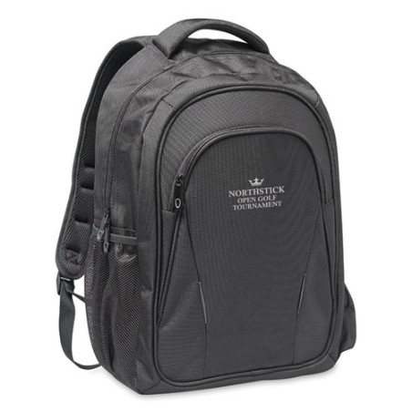 Sac à dos personnalisé et pratique pour ordinateur portable - MACAU Matières : PET Couleurs : noir marquage laser ultra précis