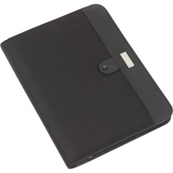 Conférencier zippé A4 en microfibre personnalisable Rianna Matières : microfibre Couleurs : noir cadeau entreprise pas cher